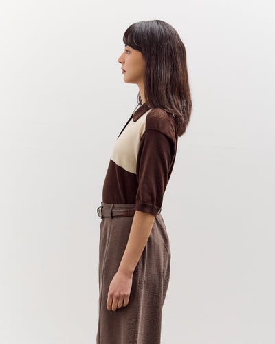 Cordera Organic Cotton Colorblock Polo, Brown