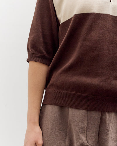 Cordera Organic Cotton Colorblock Polo, Brown
