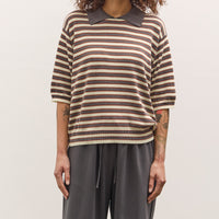 Cordera Organic Cotton Striped Polo, Beige