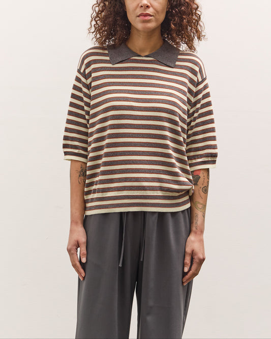 Cordera Organic Cotton Striped Polo, Beige