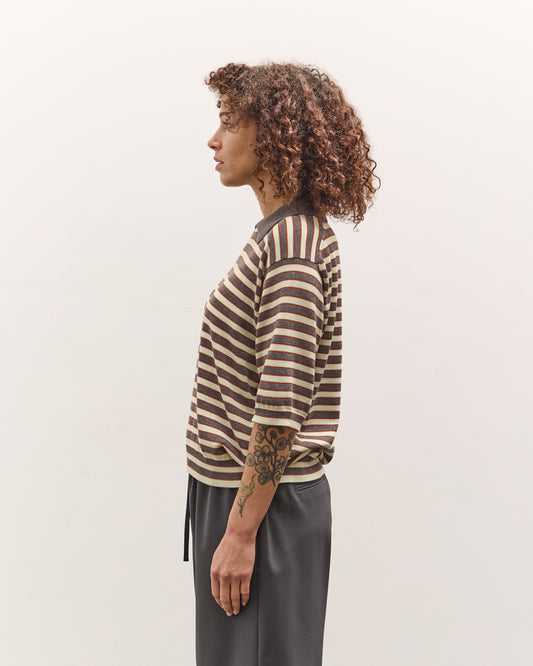 Cordera Organic Cotton Striped Polo, Beige