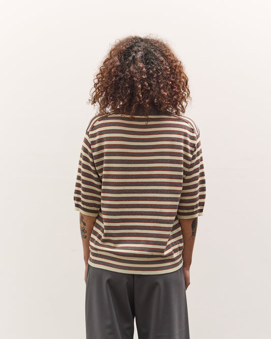 Cordera Organic Cotton Striped Polo, Beige