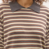Cordera Organic Cotton Striped Polo, Beige