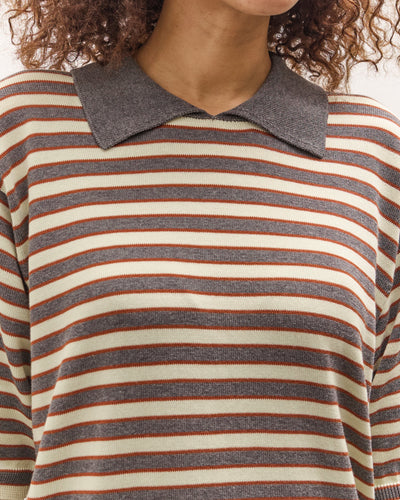 Cordera Organic Cotton Striped Polo, Beige