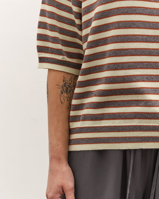 Cordera Organic Cotton Striped Polo, Beige