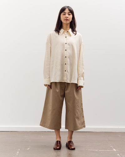 Cordera Oversized Pencil Striped Shirt, Cream