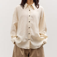 Cordera Oversized Pencil Striped Shirt, Cream