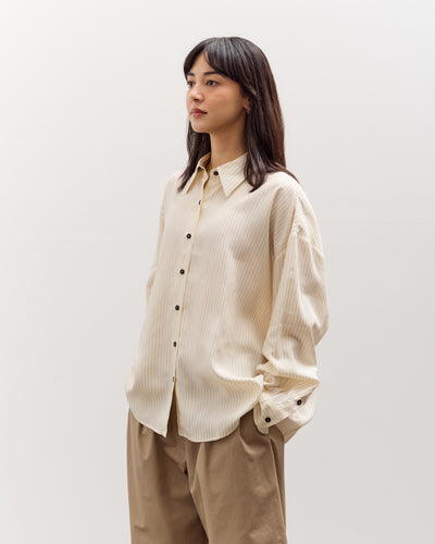 Cordera Oversized Pencil Striped Shirt, Cream