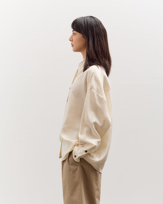 Cordera Oversized Pencil Striped Shirt, Cream