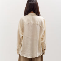 Cordera Oversized Pencil Striped Shirt, Cream