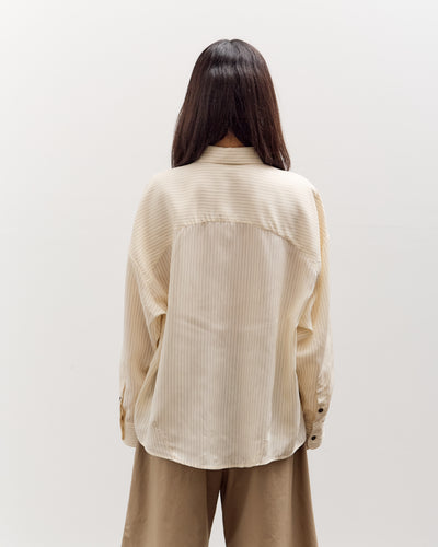 Cordera Oversized Pencil Striped Shirt, Cream