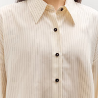 Cordera Oversized Pencil Striped Shirt, Cream