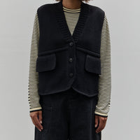 Cordera Pockets Waistcoat, Black