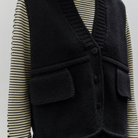 Cordera Pockets Waistcoat, Black