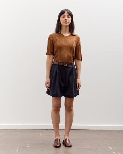 Cordera Ribbed Knit T-Shirt, Tobacco