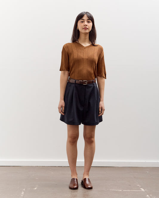 Cordera Ribbed Knit T-Shirt, Tobacco