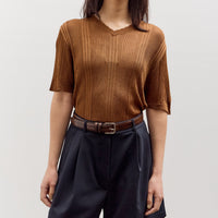 Cordera Ribbed Knit T-Shirt, Tobacco