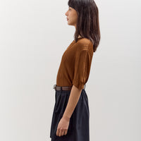 Cordera Ribbed Knit T-Shirt, Tobacco