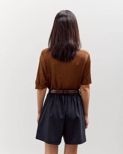 Cordera Ribbed Knit T-Shirt, Tobacco