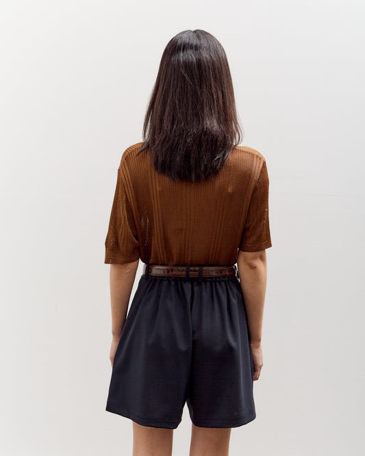 Cordera Ribbed Knit T-Shirt, Tobacco