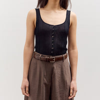 Cordera Ribbed Tank Top, Navy