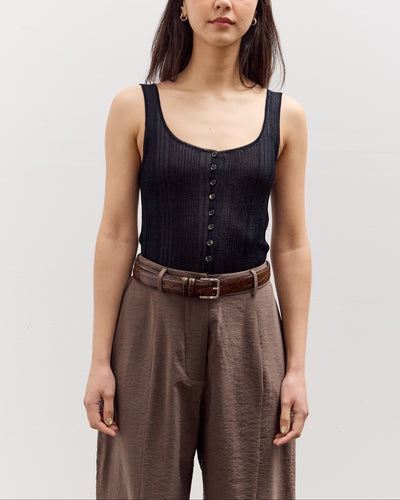 Cordera Ribbed Tank Top, Navy