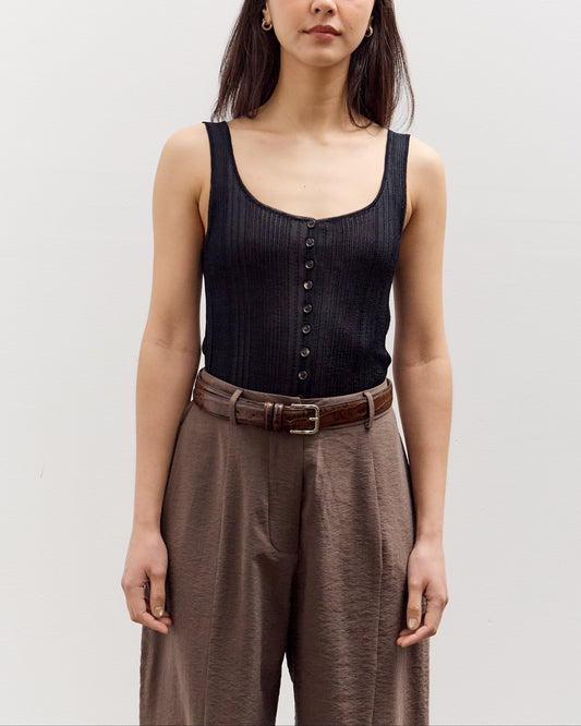 Cordera Ribbed Tank Top, Navy