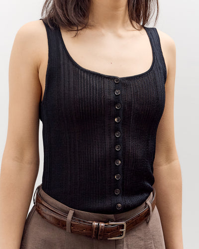 Cordera Ribbed Tank Top, Navy