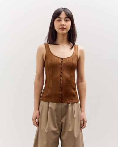 Cordera Ribbed Tank Top, Tobacco