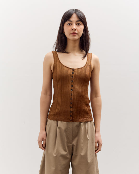 Cordera Ribbed Tank Top, Tobacco