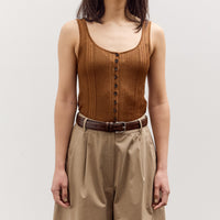 Cordera Ribbed Tank Top, Tobacco