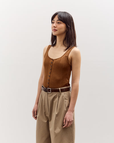 Cordera Ribbed Tank Top, Tobacco