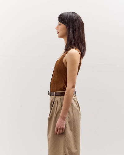 Cordera Ribbed Tank Top, Tobacco