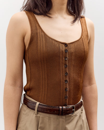 Cordera Ribbed Tank Top, Tobacco