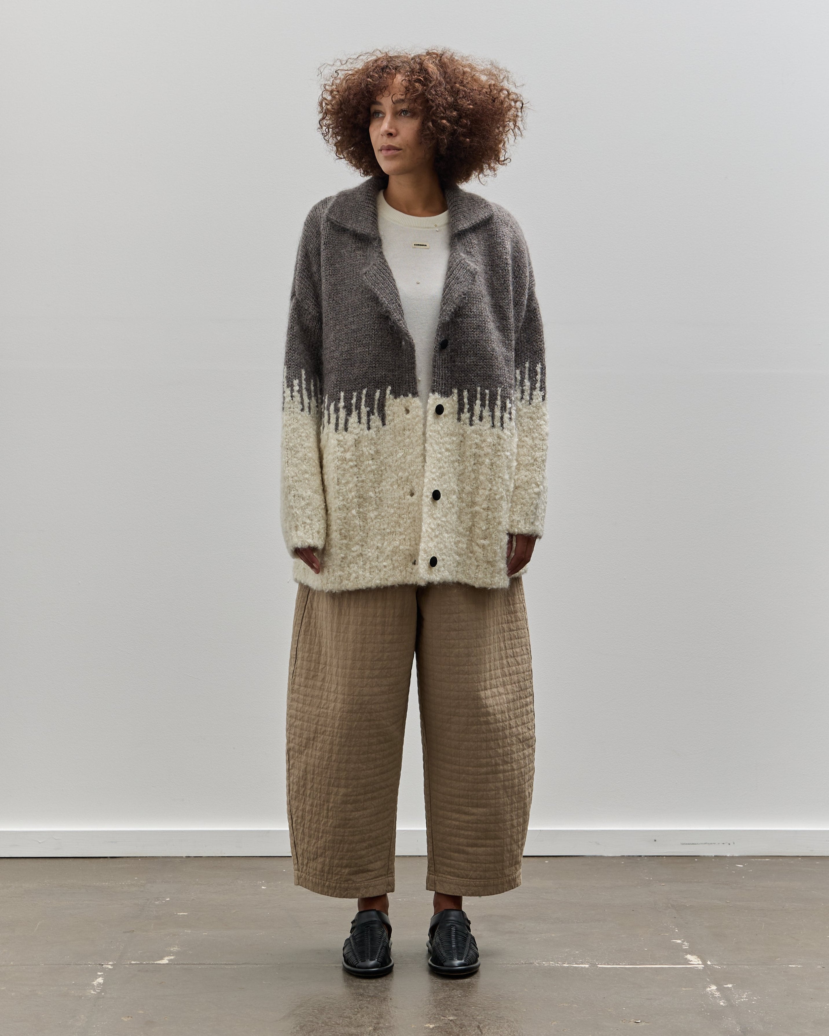 Cordera Silk & Mohair Textured Jacket, Grey Multi – Glasswing