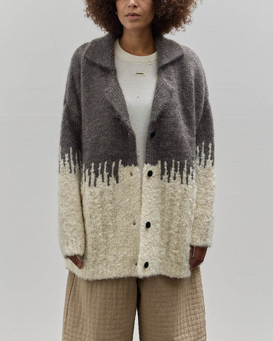 Cordera Silk & Mohair Textured Jacket, Grey Multi