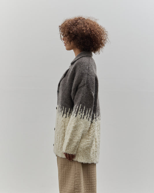 Cordera Silk & Mohair Textured Jacket, Grey Multi