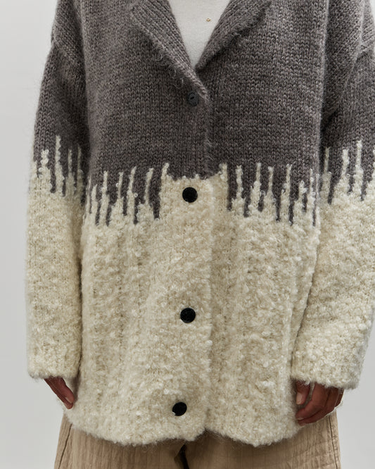 Cordera Silk & Mohair Textured Jacket, Grey Multi