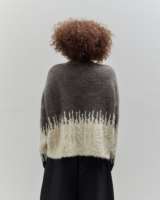 Cordera Silk & Mohair Textured Sweater, Grey Multi