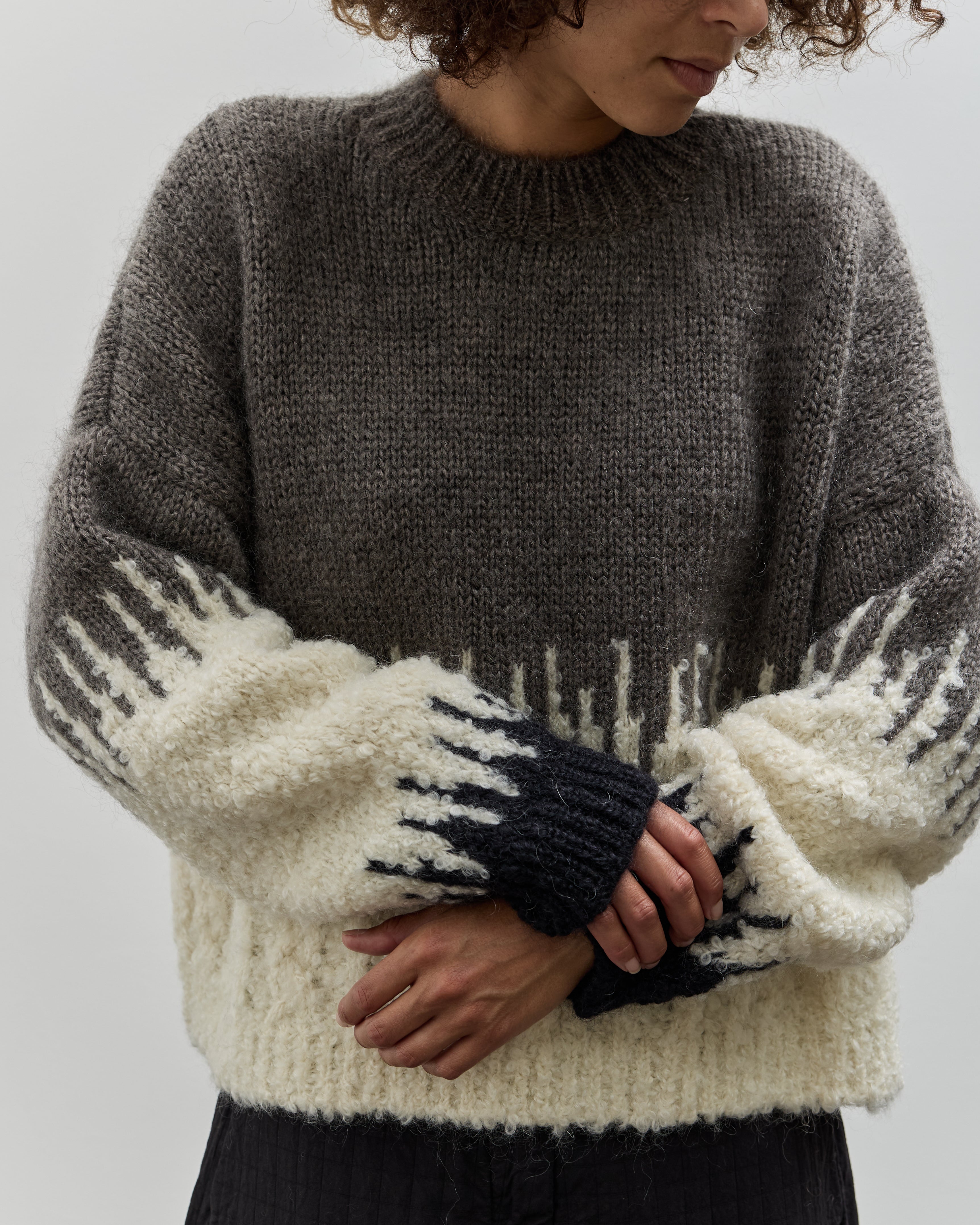 Cordera Silk & Mohair Textured Sweater, Grey Multi – Glasswing Cordera Silk & Mohair Textured Sweater, Grey Multi – Glasswing
