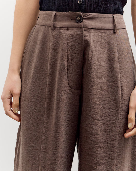 Cordera Silk Barrel Pants, Taupe