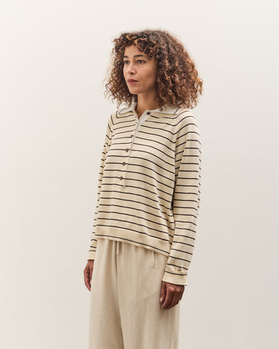 Cordera Striped Polo, Brown Stripe