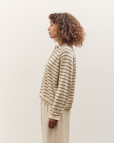 Cordera Striped Polo, Brown Stripe