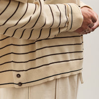 Cordera Striped Polo, Brown Stripe