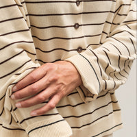 Cordera Striped Polo, Brown Stripe