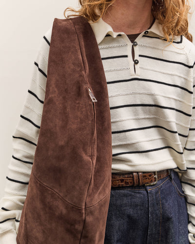 Cordera Suede Crossbody XL Bag , Brown