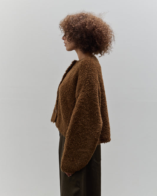 Cordera Teddy Cropped Cardigan, Acorn