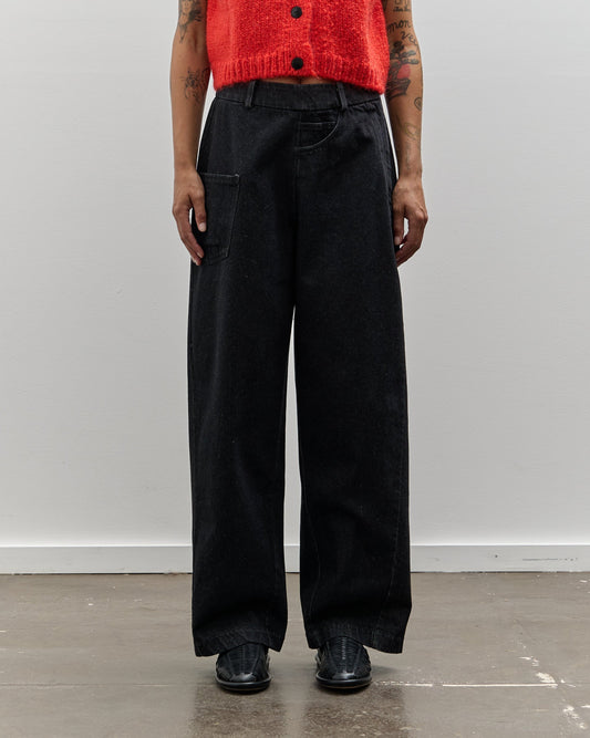 Cordera Twist Pants, Black Denim