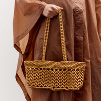 Cordera Wooden Beads Mini Bag, Ochre