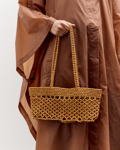 Cordera Wooden Beads Mini Bag, Ochre